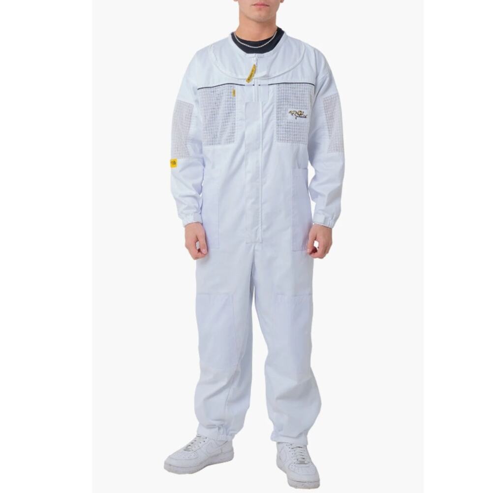 OZ ARMOUR Poly Cotton Semi Ventilated Beekeeping Suit White Size L